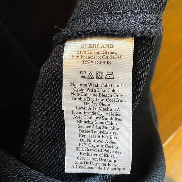 NWOT Everlane off duty terry crew sweatshirt size S small navy blue - Picture 5 of 8